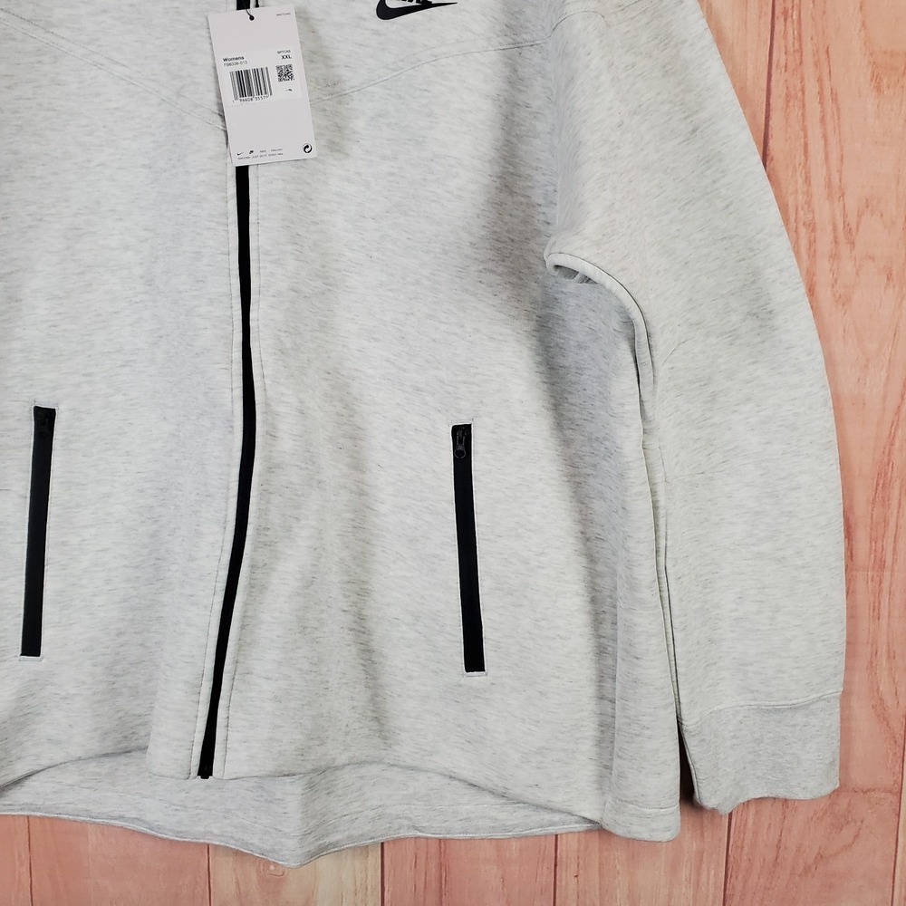 Nike Sportswear Tech Fleece Windrunner Womens Hoodie 2XL Gray Heather Full-Zip - Picture 3 of 11
